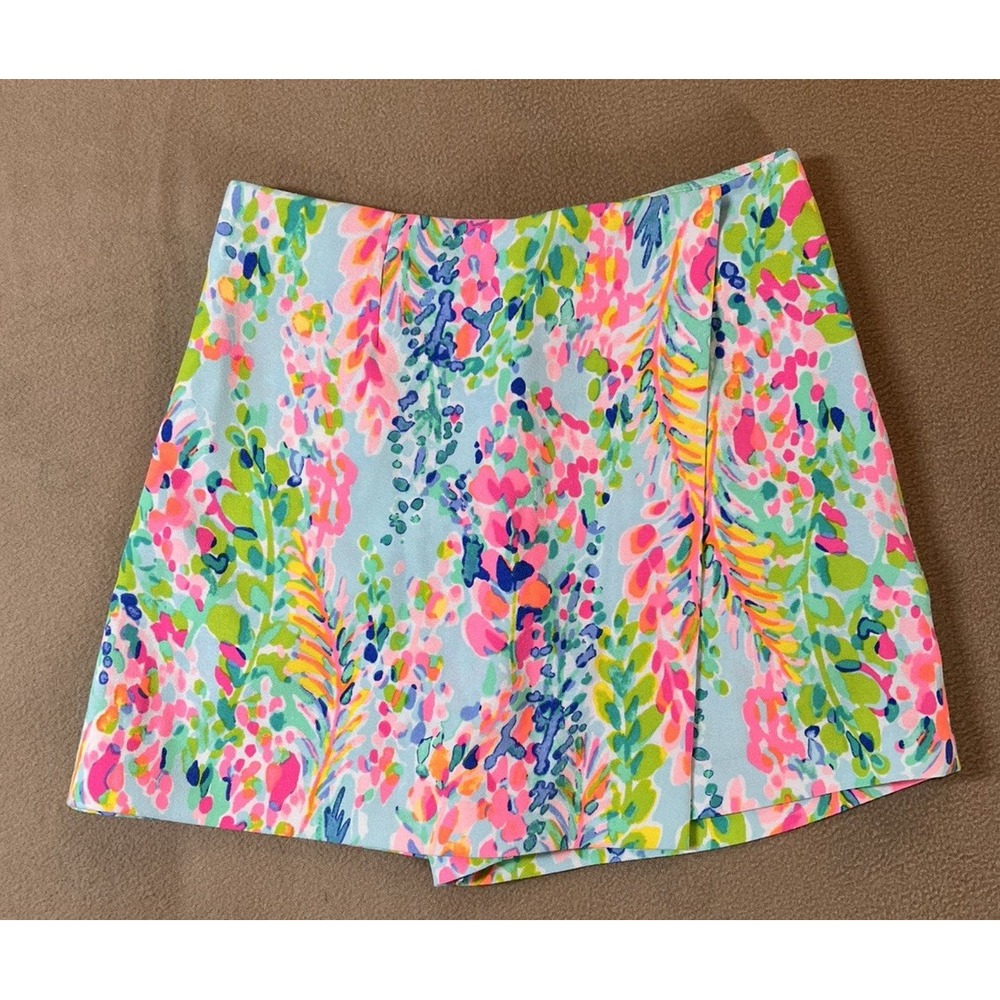 Lilly Pulitzer Skort 00 Tropical Print Golf Tennis Resort Prep Mini Skirt Shorts